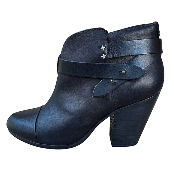 RAG & BONE “Harrow” Black Leather Booties - Picture 8 of 16